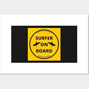 SURFER ON BOARD CAR/MOTOR BIKE STICKERS AND MORE 2 Posters and Art